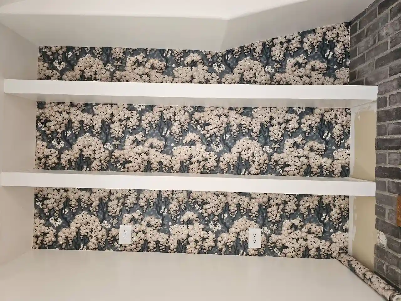 Professional wallpaper seam alignment technique in North Dallas